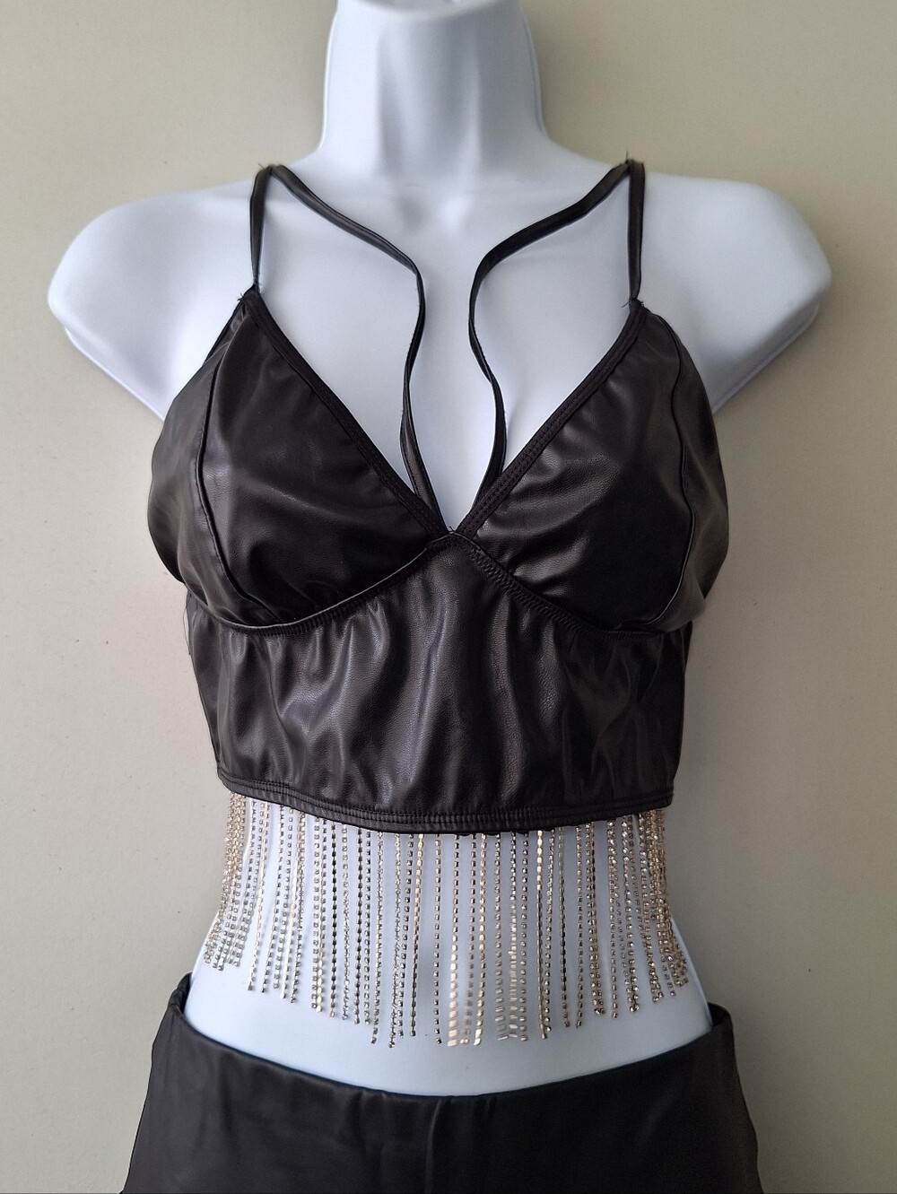 Faux Leather Crop Top
